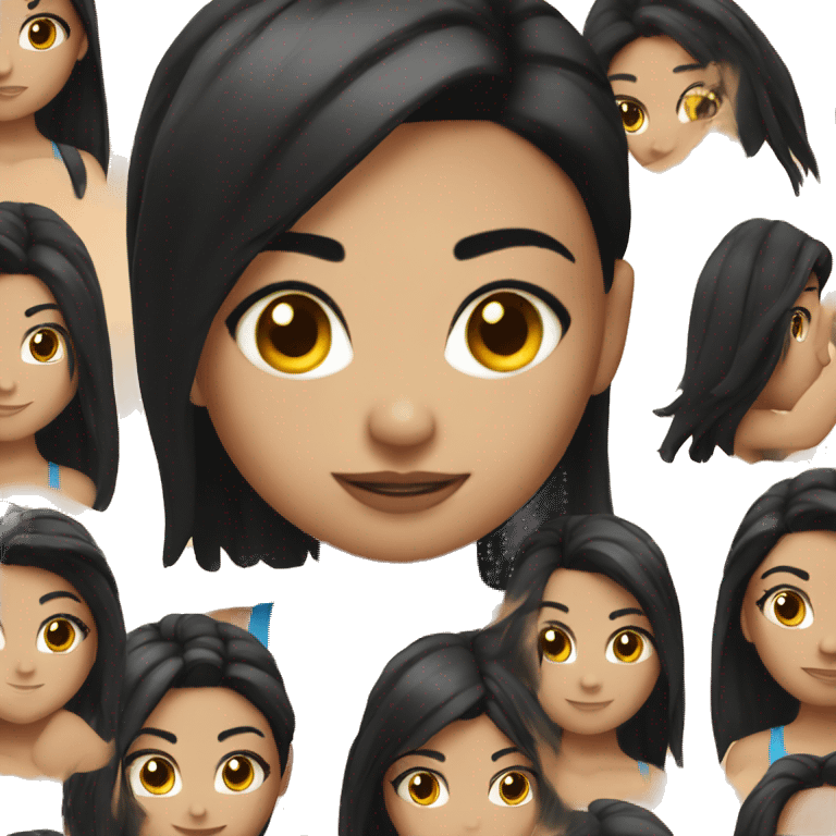 muscular girl with black hair emoji