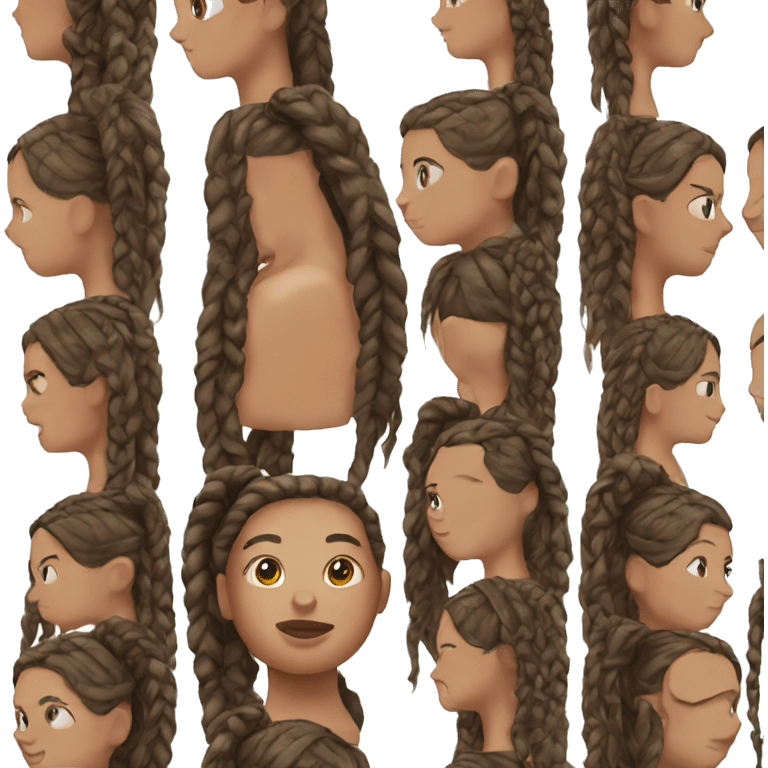 Brunette with braids emoji