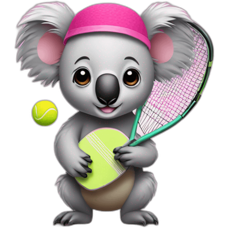 koala with pink head band playing padel emoji