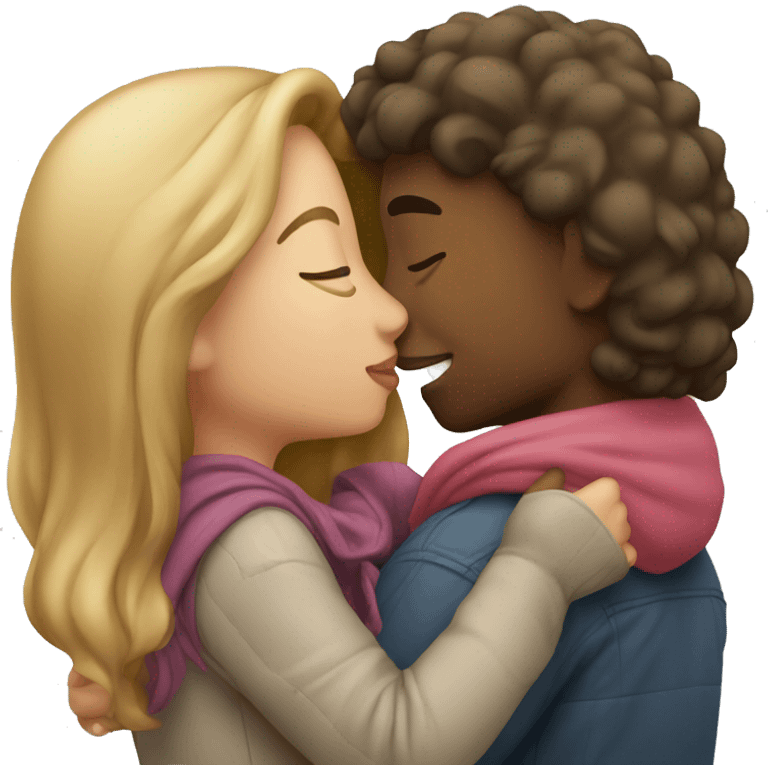 girl kissing a guy emoji