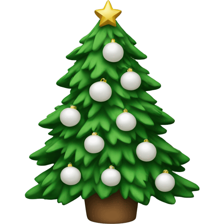 Christmas tree with white ornaments emoji