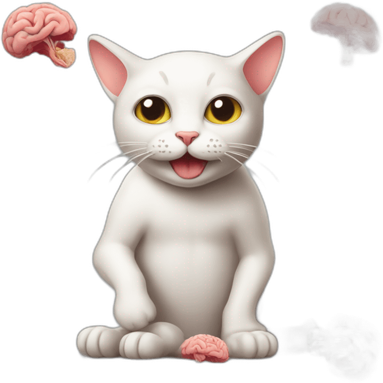 cat eating brain emoji