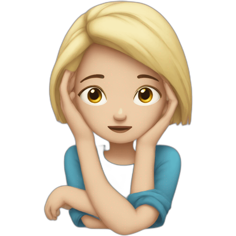 A depressed girl emoji