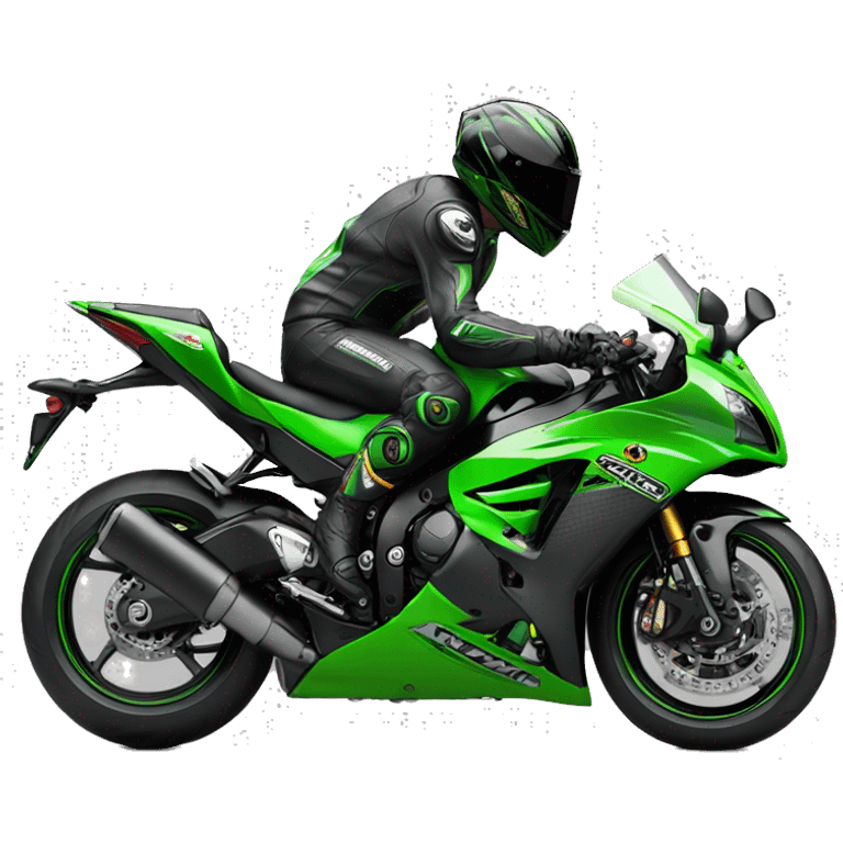  Piloto acenando na estrada de sua Kawasaki Zx10R 2018 preta emoji