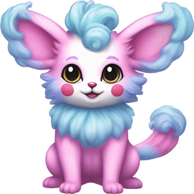 Kawaii Pastel Cotton-Candy-Colored Clown-Eeveelution-Cute-Pokémon-fusion full body emoji