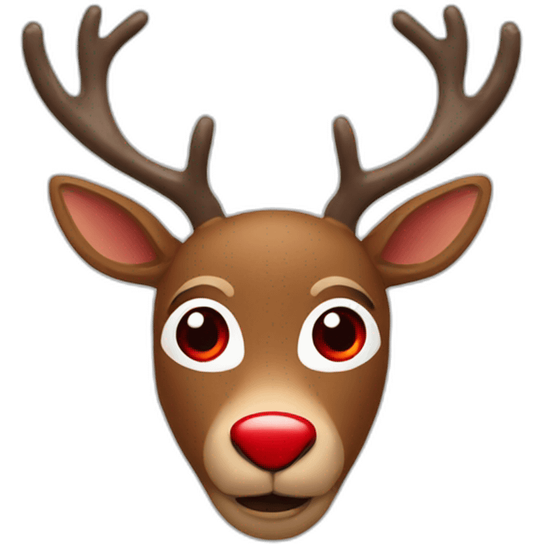 Rudolph with red eyes emoji