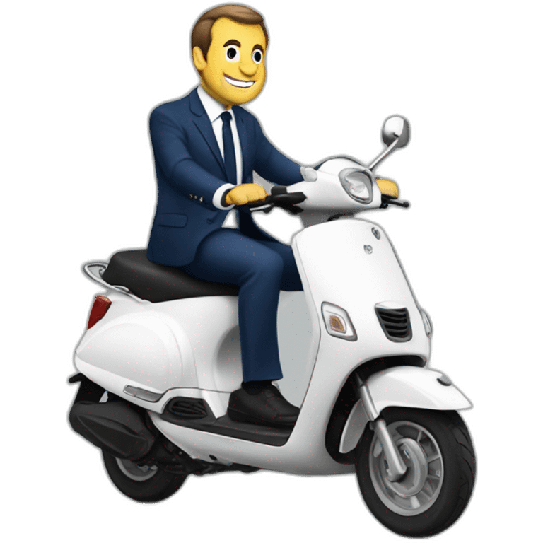 Macron sur un scooter emoji