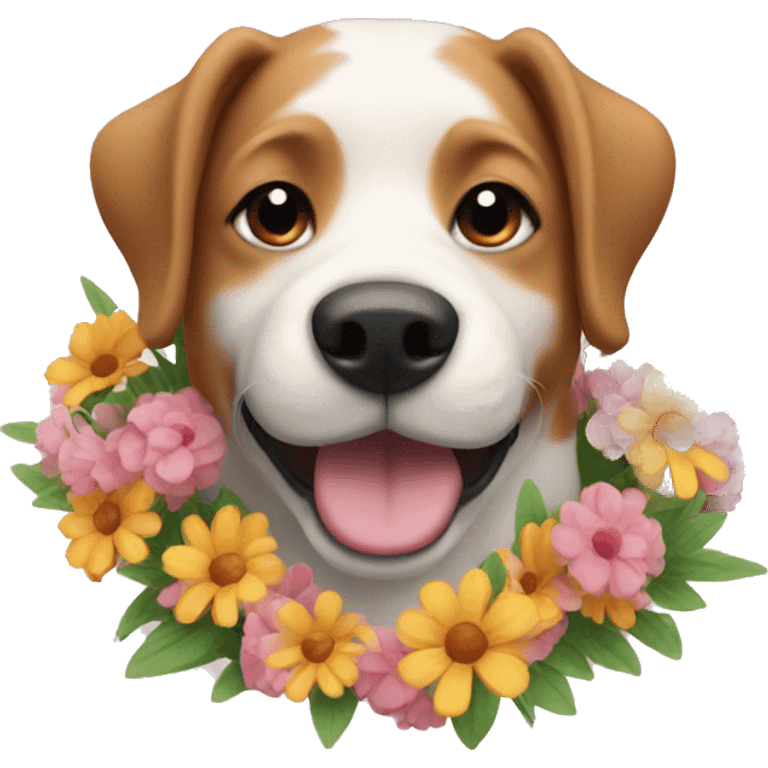 dog with flowers emoji