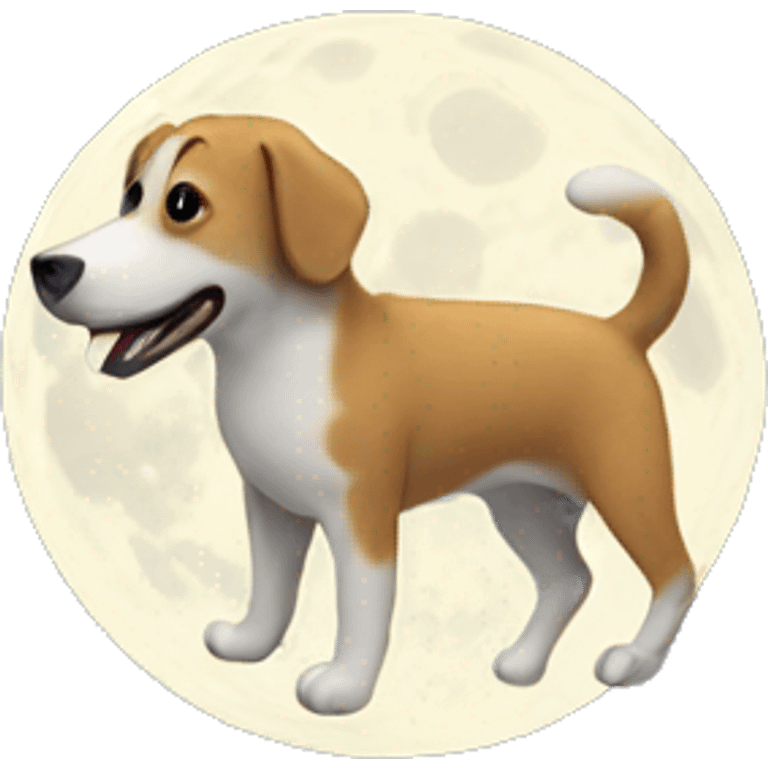 moon with a dog emoji