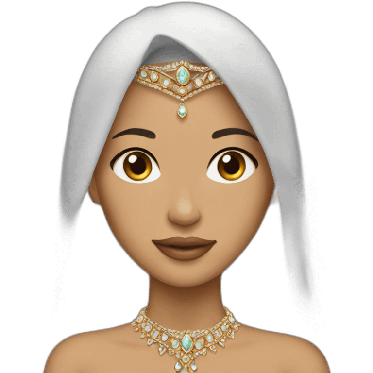 princess arab brown hair jewerlery emoji