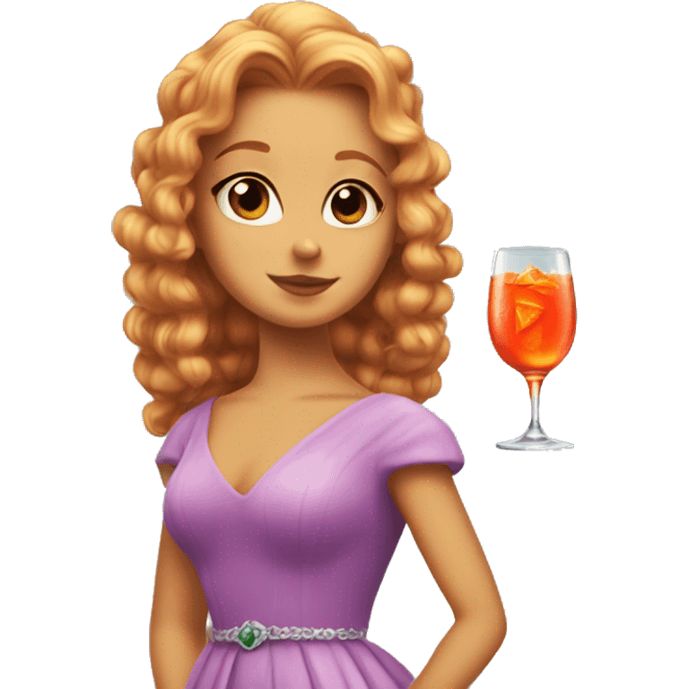 one princess drinking aperol emoji