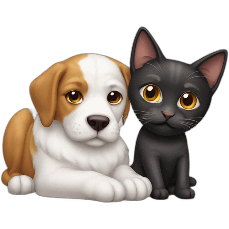 Cat on dog emoji