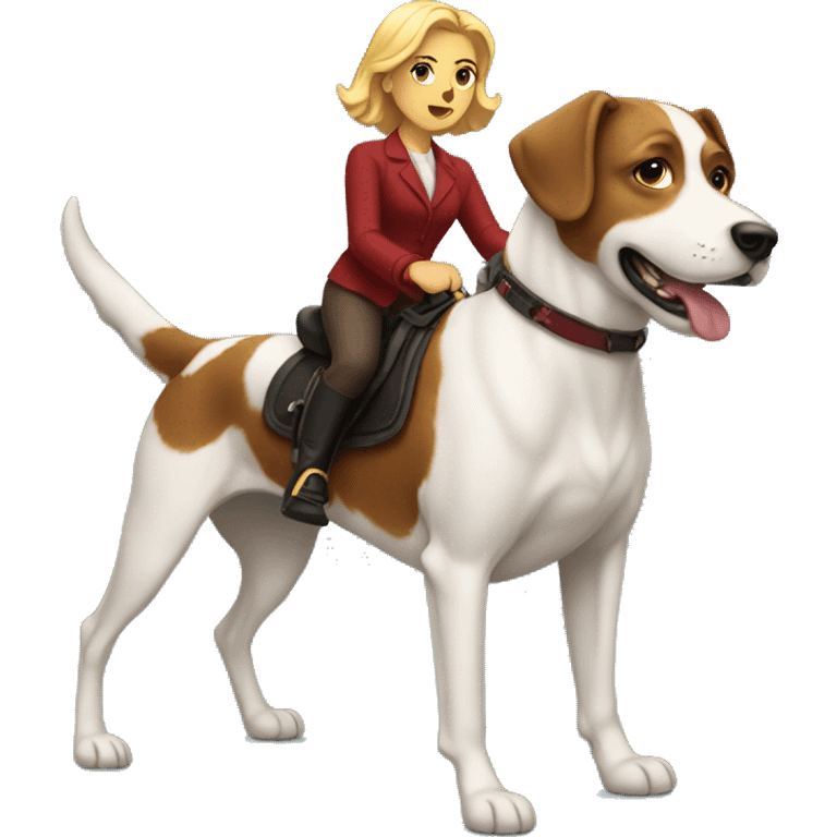 Scarlett riding a dog emoji