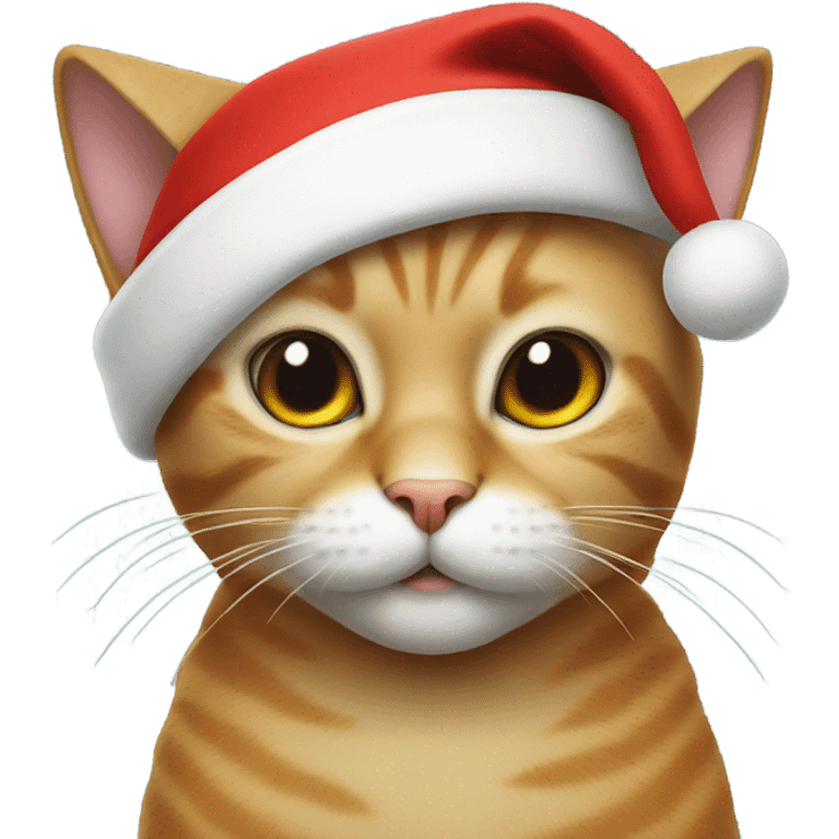 Cat wearing Santa hat emoji