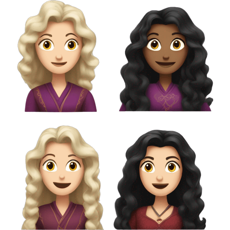 Mother gothel with long black hair from Tangled  emoji