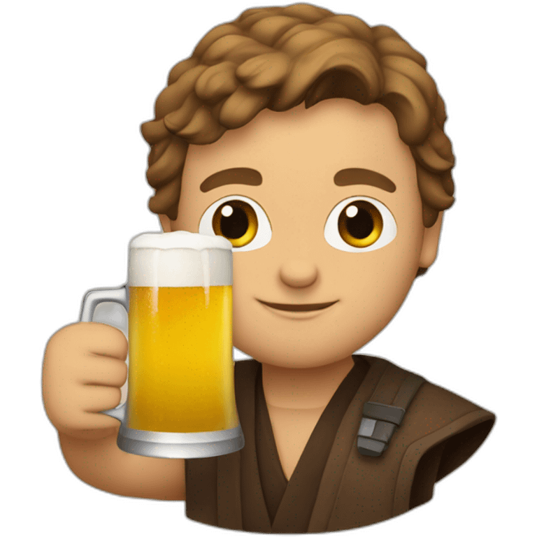 Anakin drinking a beer emoji