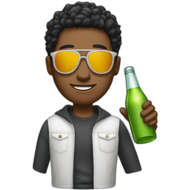 cool guy holding bottle sunglasses emoji