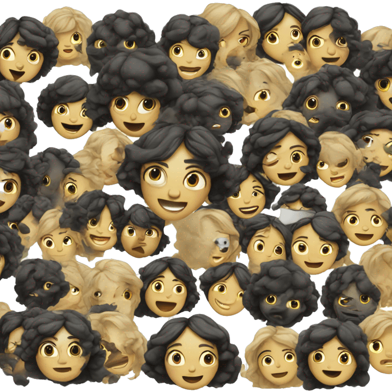 collage girl in soot emoji