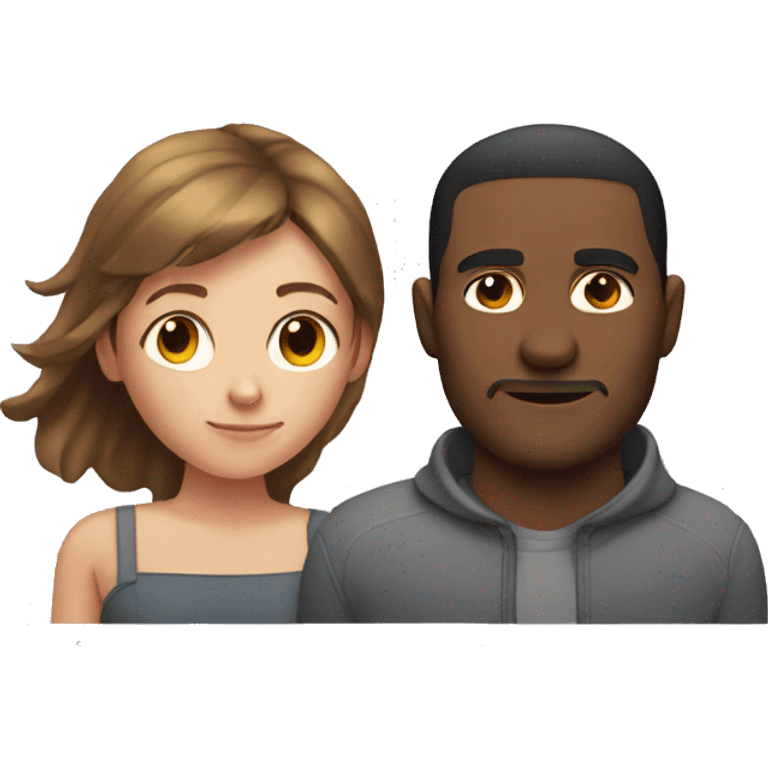 half body of guy behind girl emoji