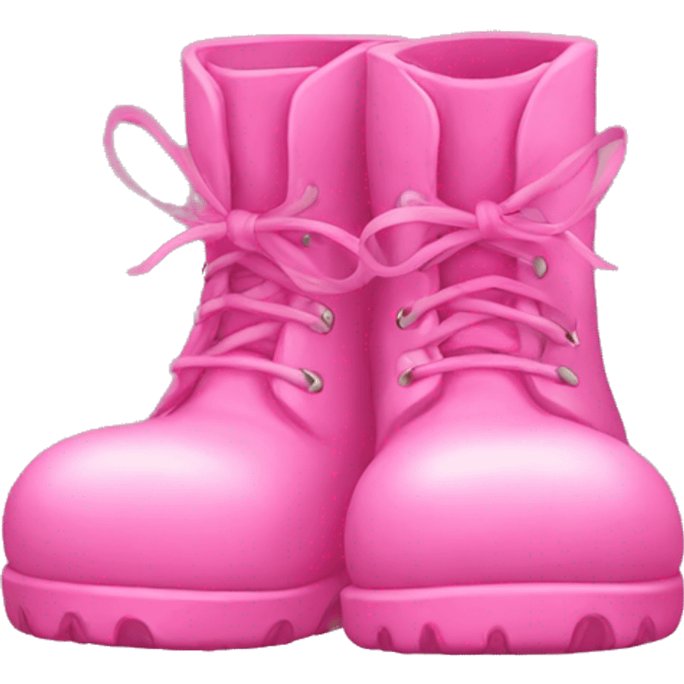 Pink boots with pink bows  emoji