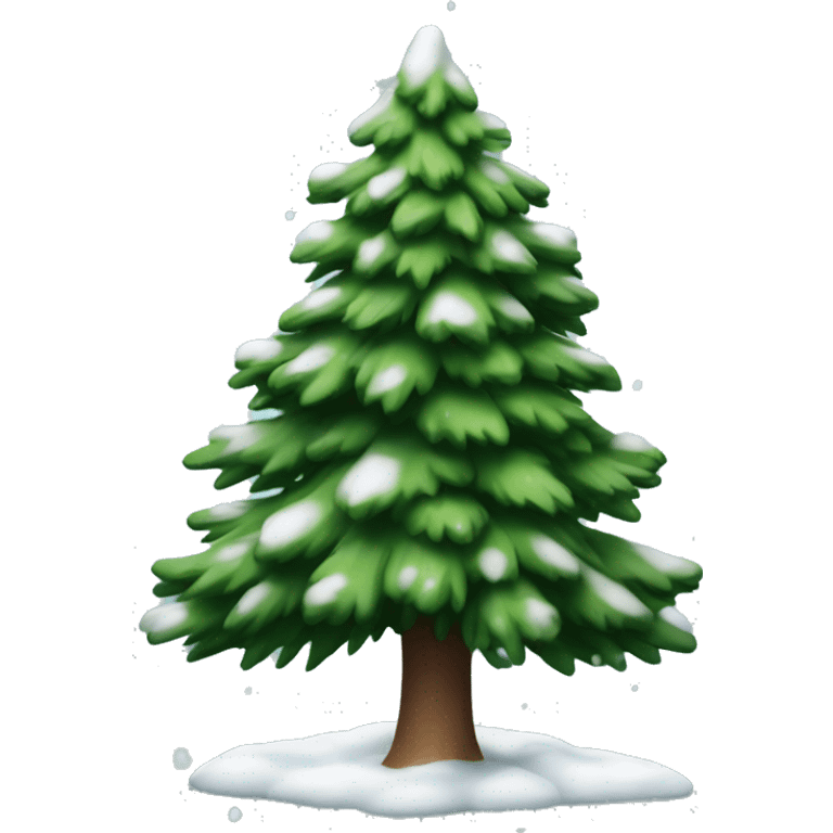 green spruce tree with snow on the branches emoji