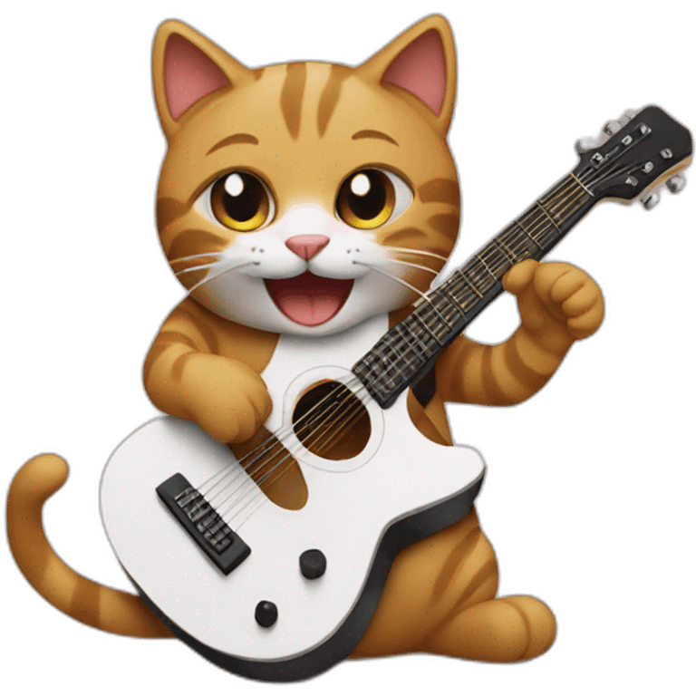 cat playing guitare emoji