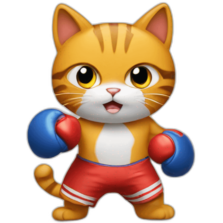 A boxing cat emoji