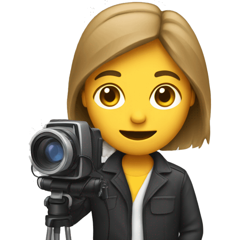 journalist with camera and microphone emoji