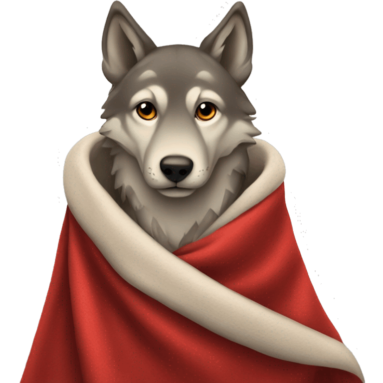 wolf in red blanket  emoji