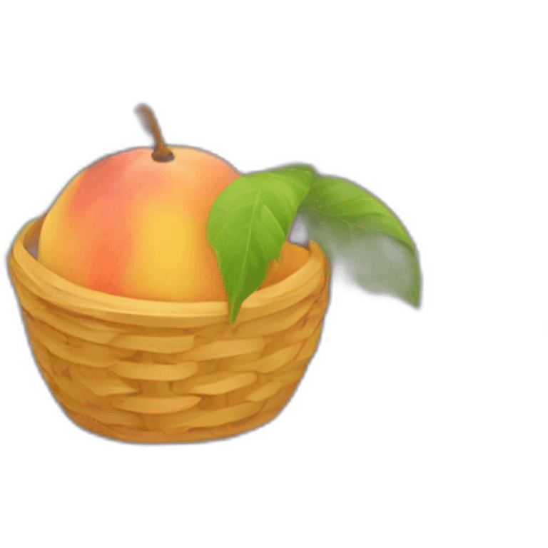 mango, peach, grape basket emoji