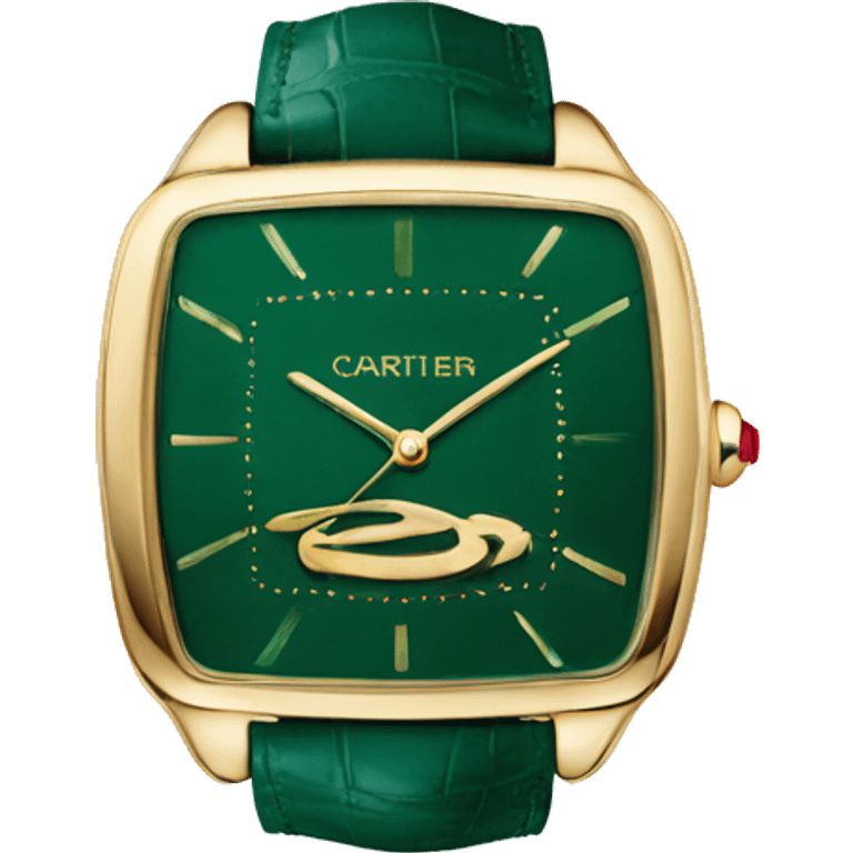 Dark green with gold details cartier watch  emoji