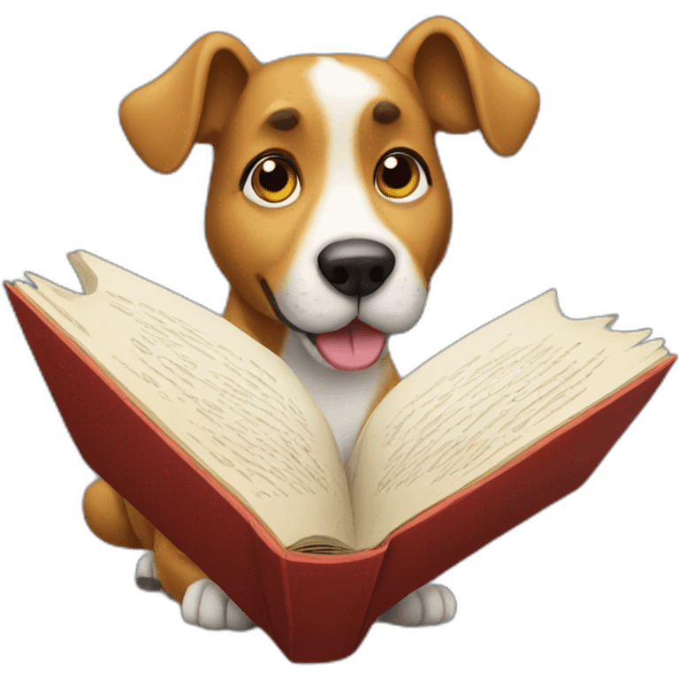 dog reading a book emoji