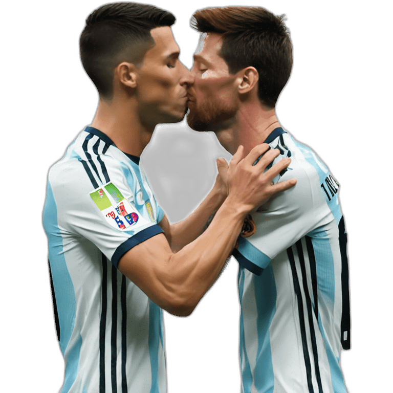 Ronaldo kissing messi emoji