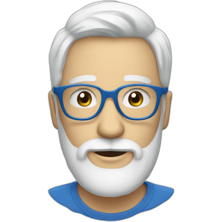 A white beard guy with Blue glasses emoji