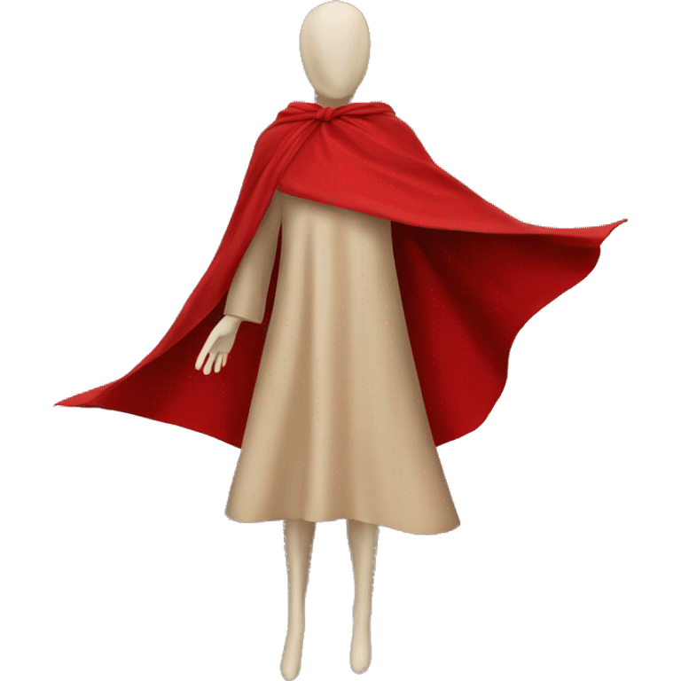 faceless beige mannequin flying red cape emoji