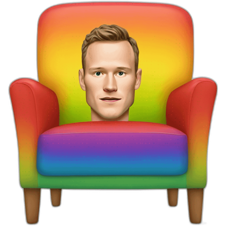 Jonathan Toews as rainbow colored chair emoji