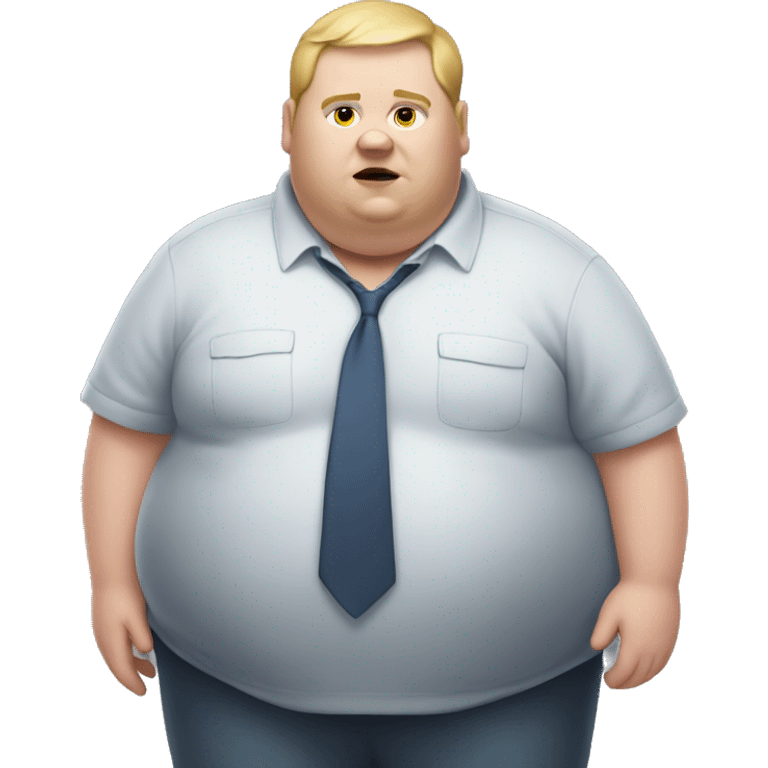 Morbidly obese white male emoji