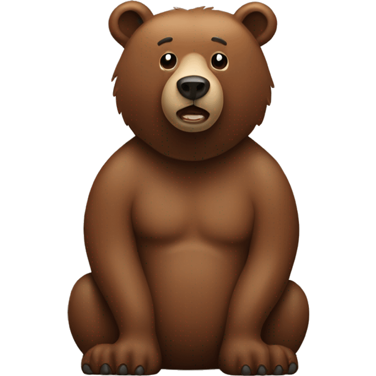 brown bear with a big body and a small head  emoji