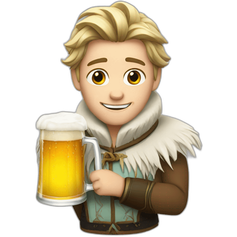 Frozen with a beer  emoji