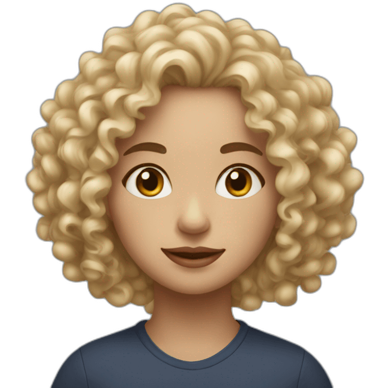 portrait of midle easten curly girl with light hair emoji