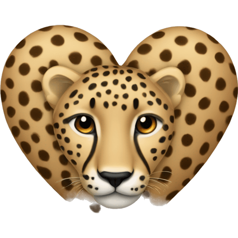 beige heart with cheetah  emoji