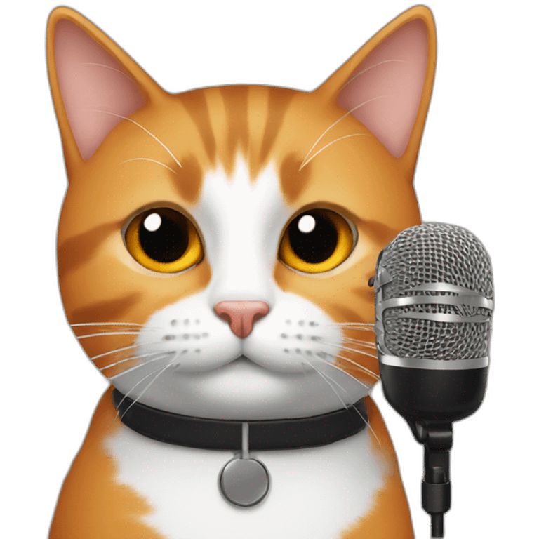 Microphone with Black and orange cat emoji