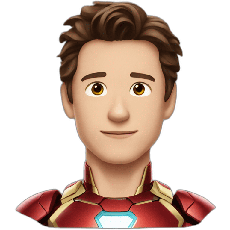 Tom Holland with a iron man costume emoji