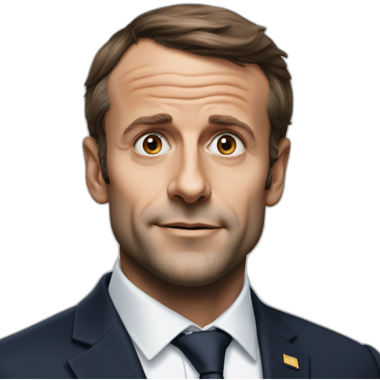 Emanuel macron imitant un chien emoji