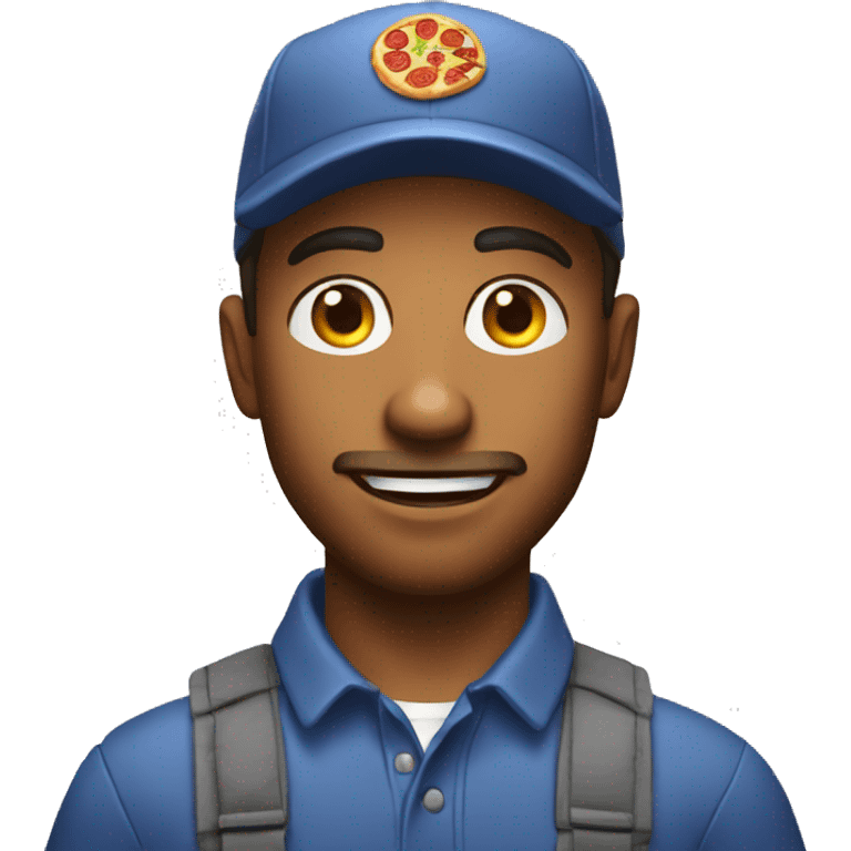 A maniac pizza delivery man emoji