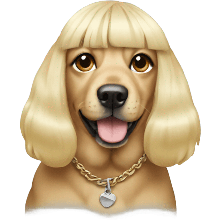 Dog with a blonde wig emoji