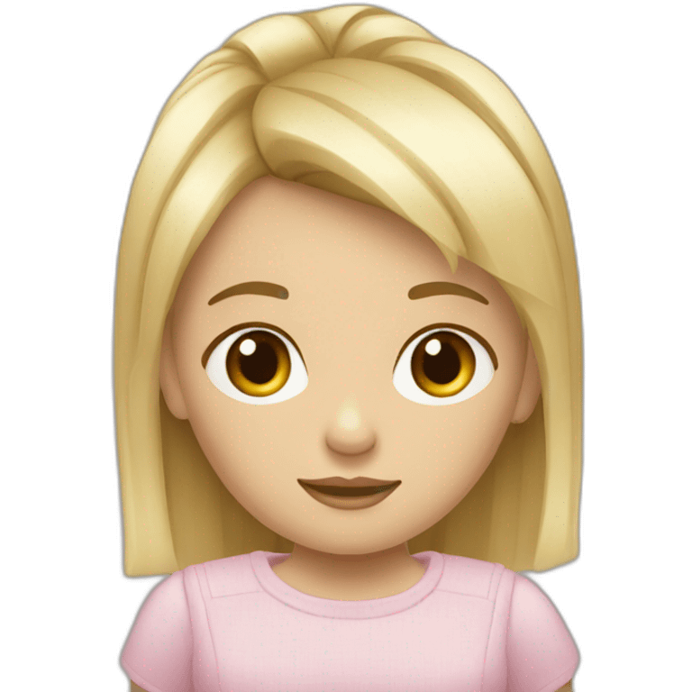 Niña rubia con flequillo emoji