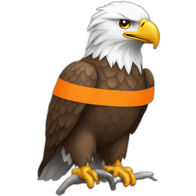 eagle with white orange flag emoji