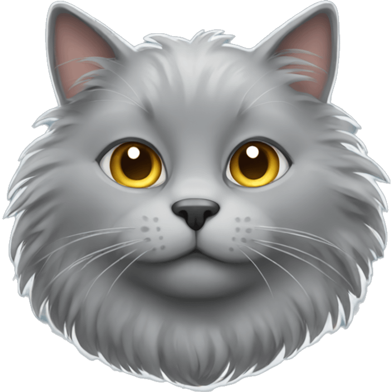 Fluffy gray cat emoji