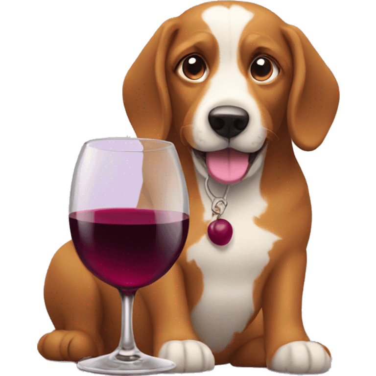 a Dog driking wine emoji